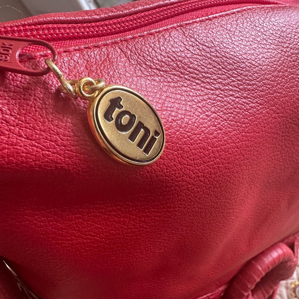 Toni a Division of Apollo Vi tage Red Leather Shoulder Bag New With Tags - Picture 5 of 7